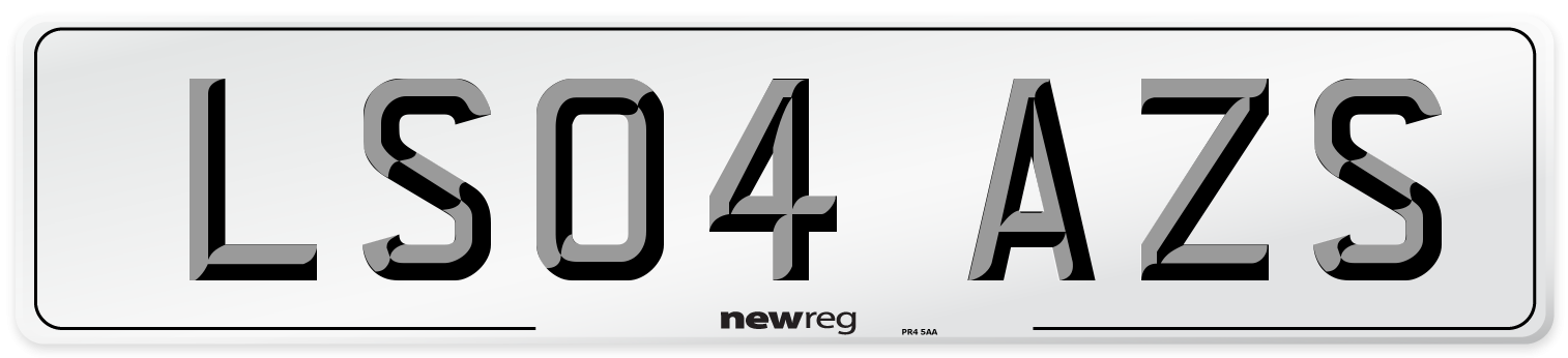 LS04 AZS Number Plate from New Reg